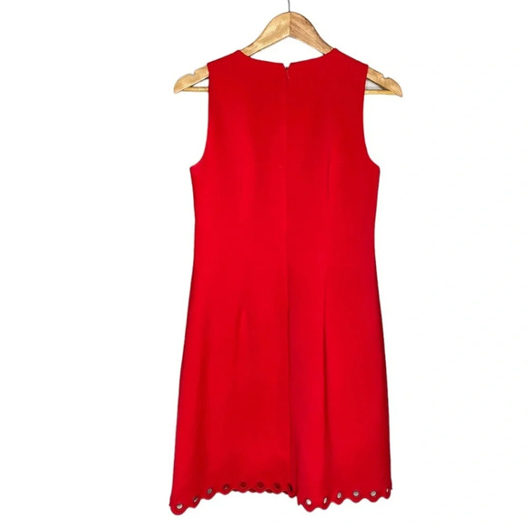 J. Crew Electric Red Shift Cocktail Dress With Grommets Size 0 - Picture 10 of 12